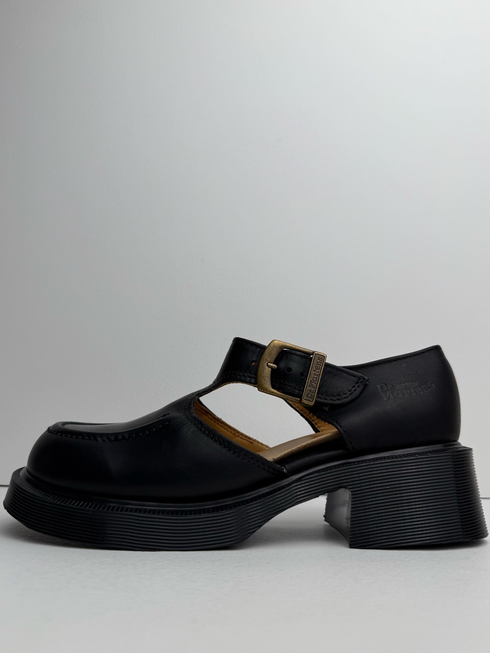 Vintage Dr. Martens England Black Leather Babydoll Jazz Heel Mary Janes UK 5 - Picture 6 of 17